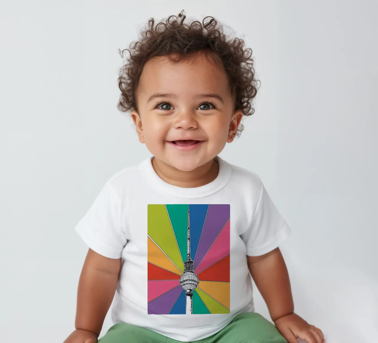 Rainbow Berliner Fernsehturm maglietta neonato da KP Design