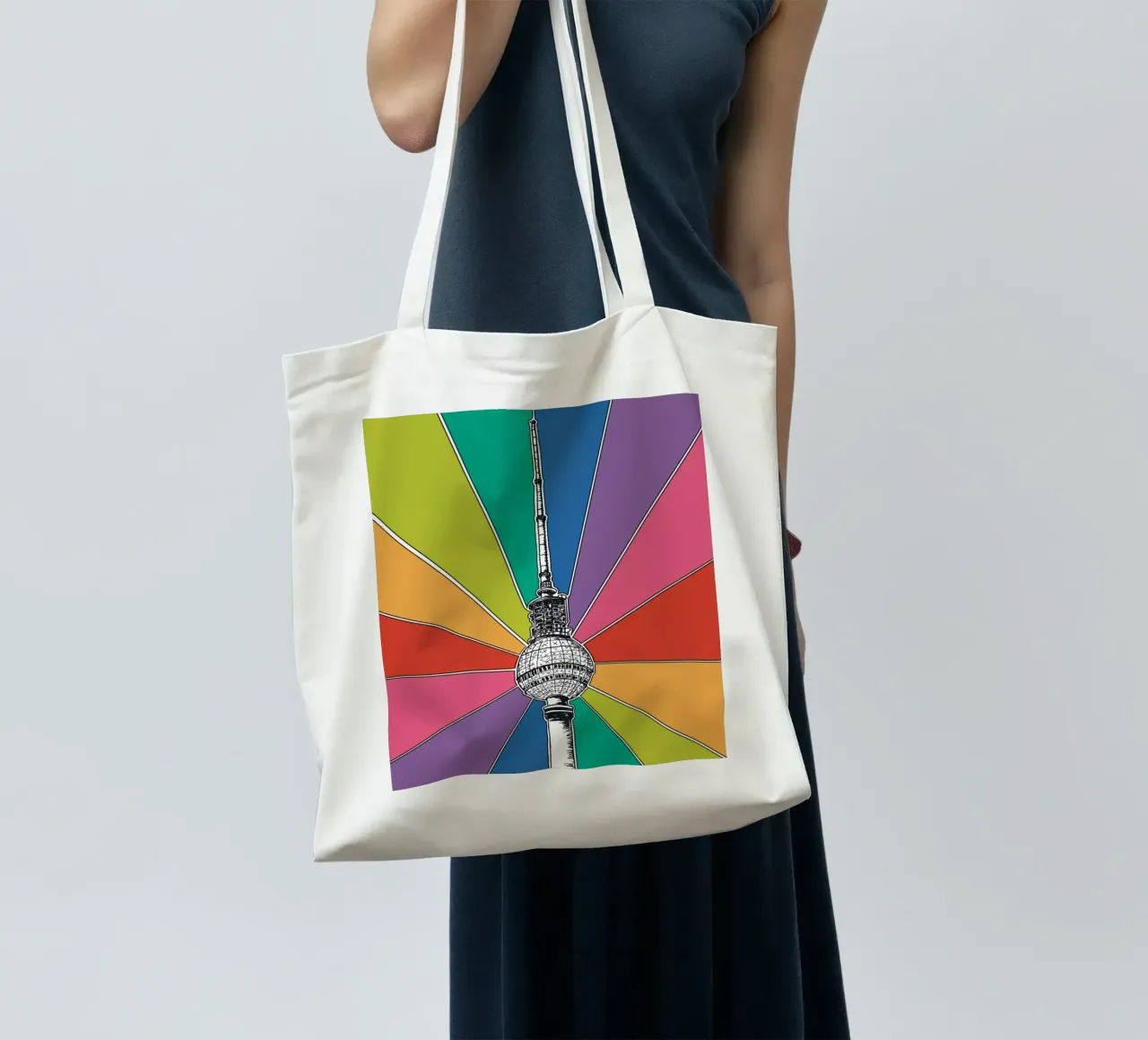 Rainbow Berliner Fernsehturm borsa in juta da KP Design