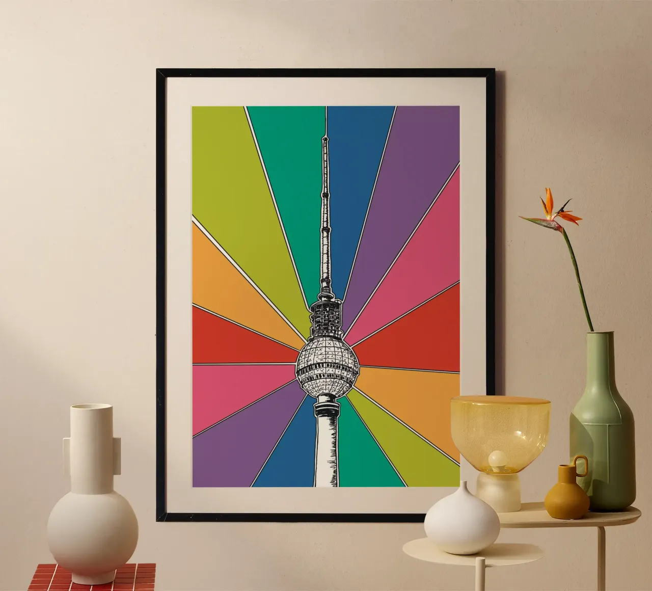 Rainbow Berliner Fernsehturm carta hahnemühle da KP Design