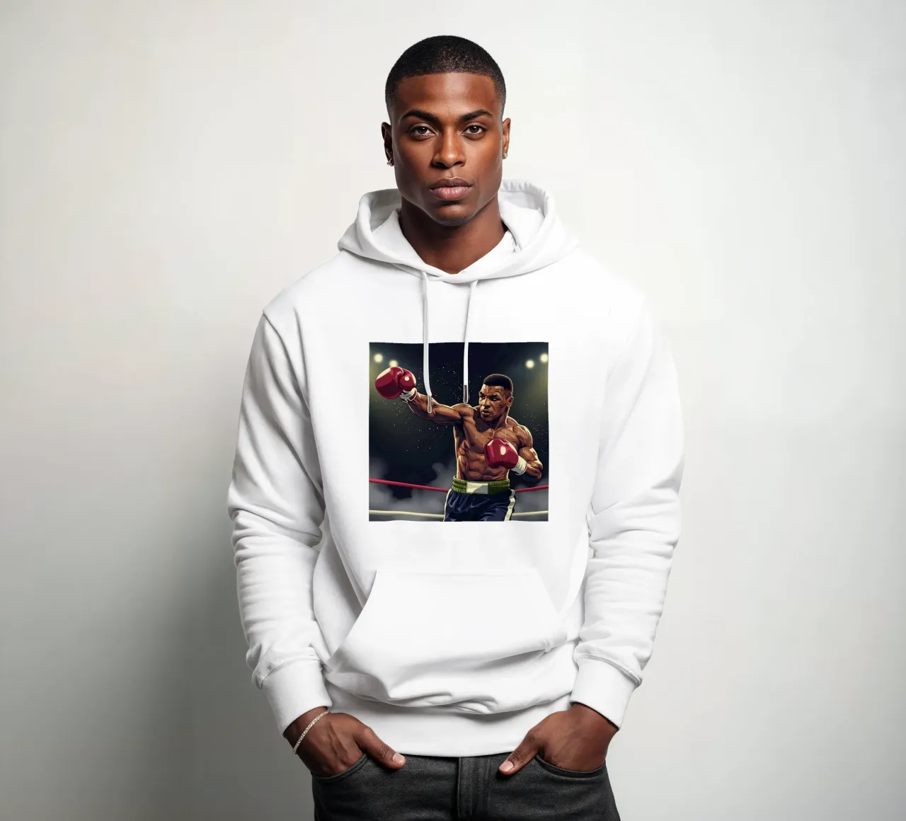 Mike Tyson upper cut felpa con cappuccio da Lembayung art
