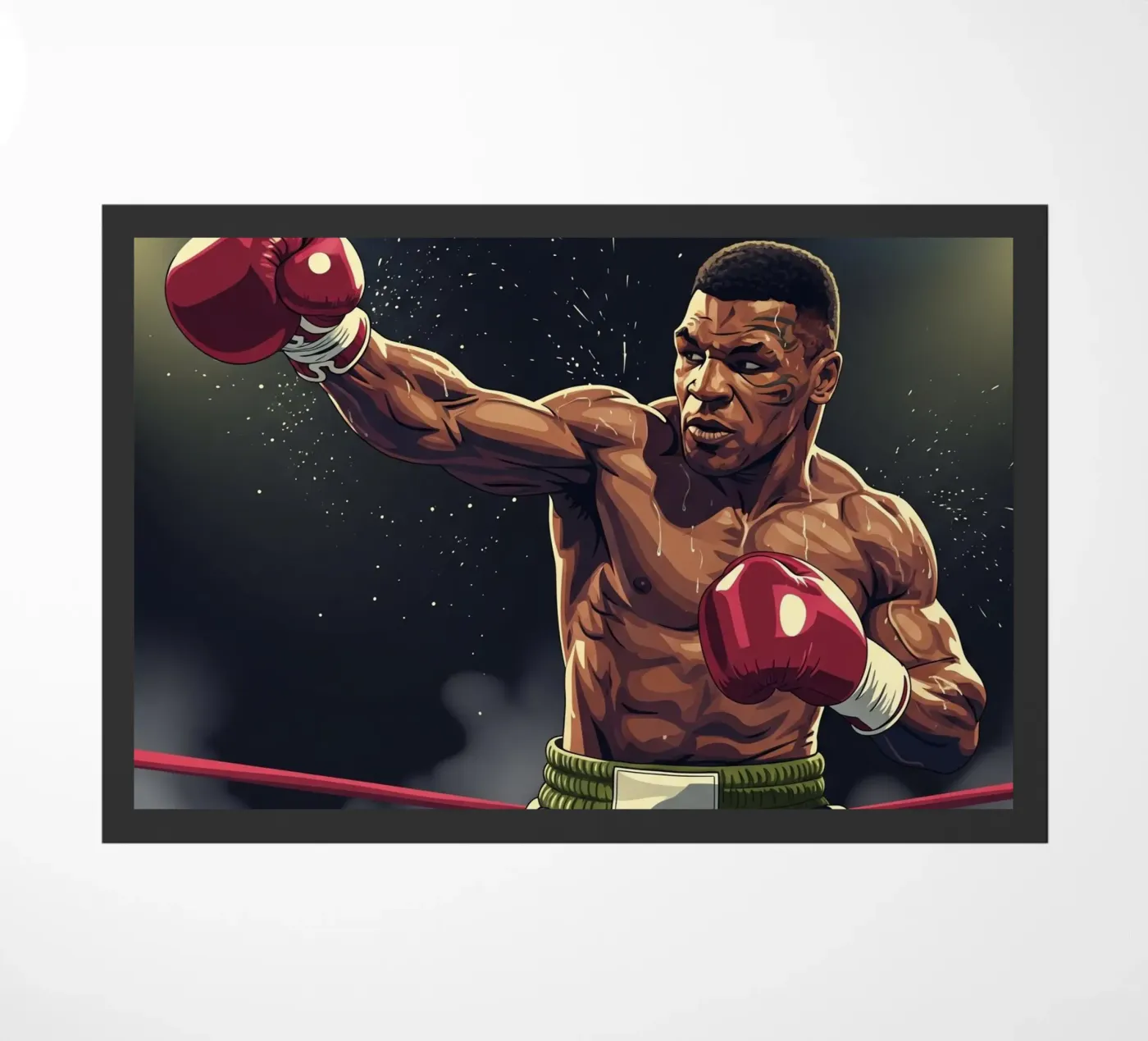 Mike Tyson upper cut doormat by Lembayung art