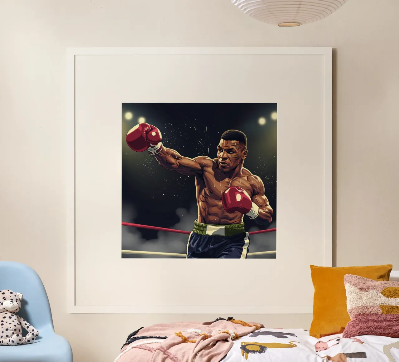 Mike Tyson upper cut poster con telaio in legno da Lembayung art