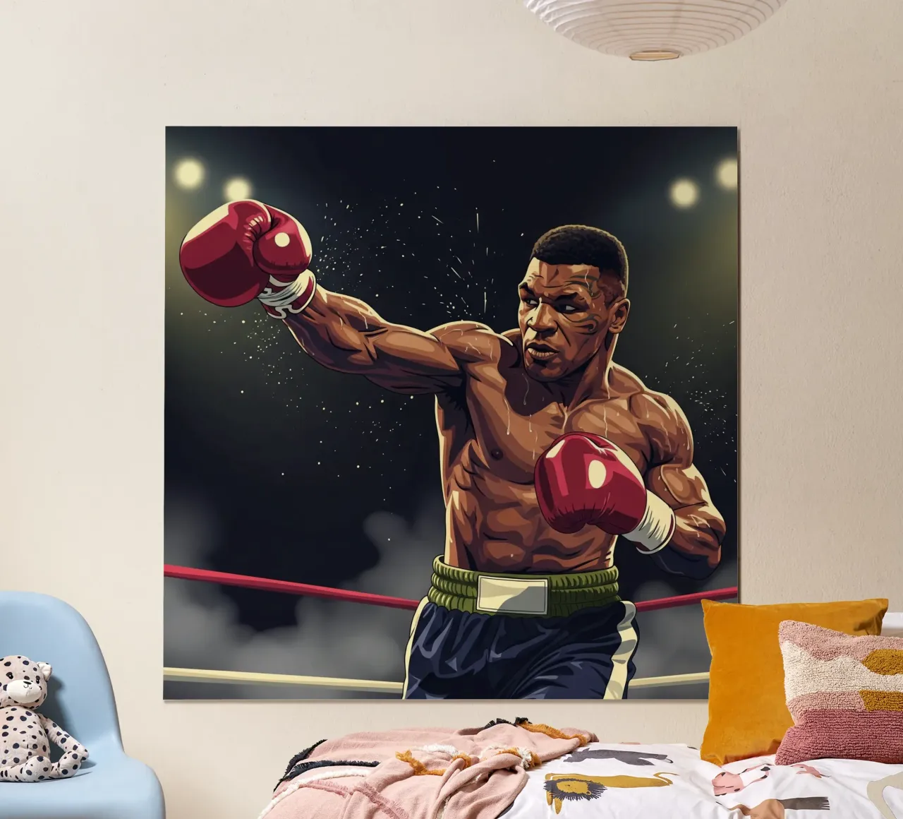 Mike Tyson upper cut poster con telaio in legno da Lembayung art