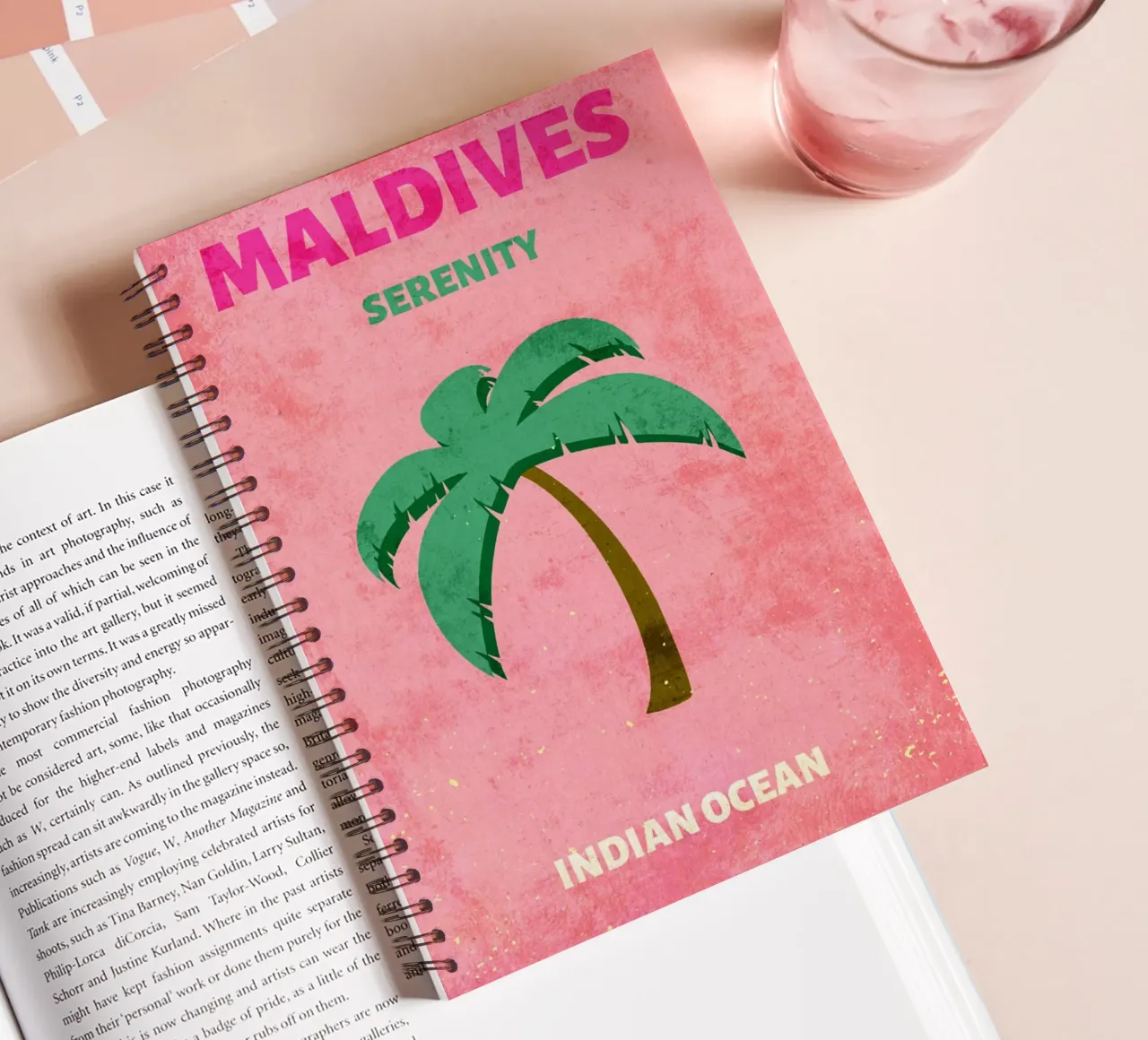 Maldive Serenity Palm Tree diario ad anelli da Drew Studio