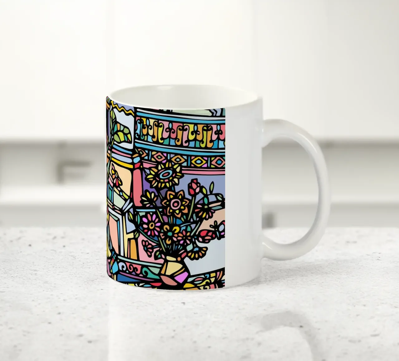 Donna sul muro tazza in ceramica da Ninhol