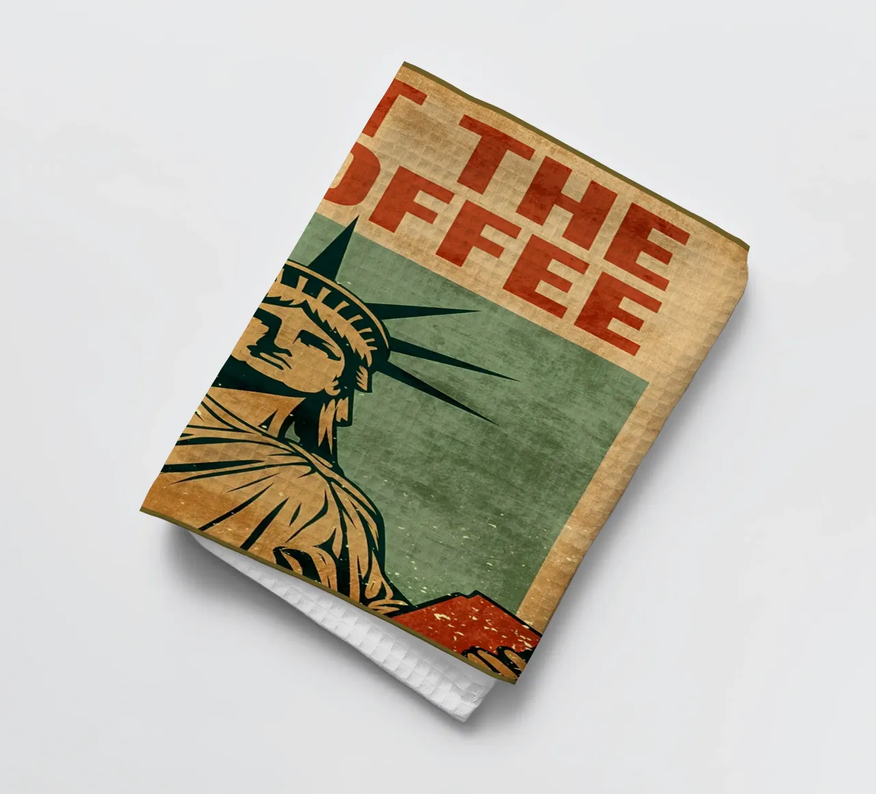 Poster per il caffè con la Statua della Libertà canovaccio da cucina da Drew Studio
