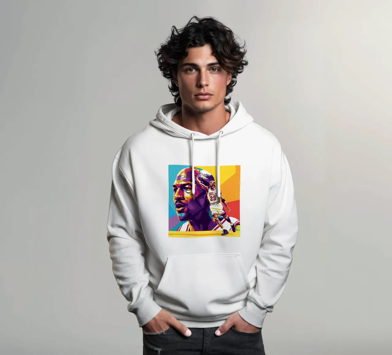 Michael Jordan in WPAP art style felpa con cappuccio da Hantamrata