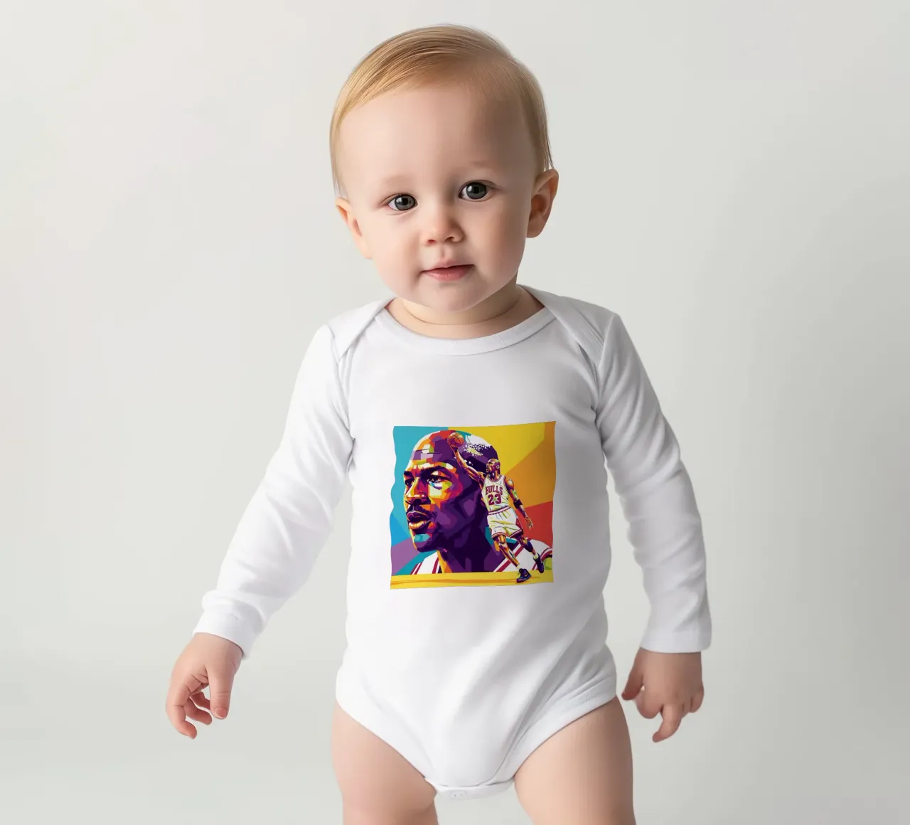 Michael Jordan in WPAP art style body neonato maniche lunghe da Hantamrata