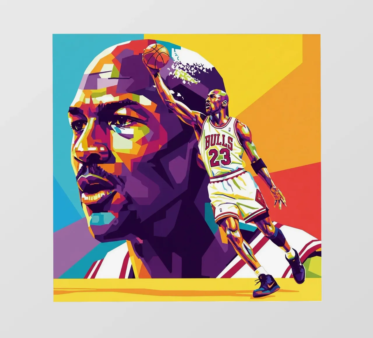 Michael Jordan in WPAP art style telo in pvc da Hantamrata