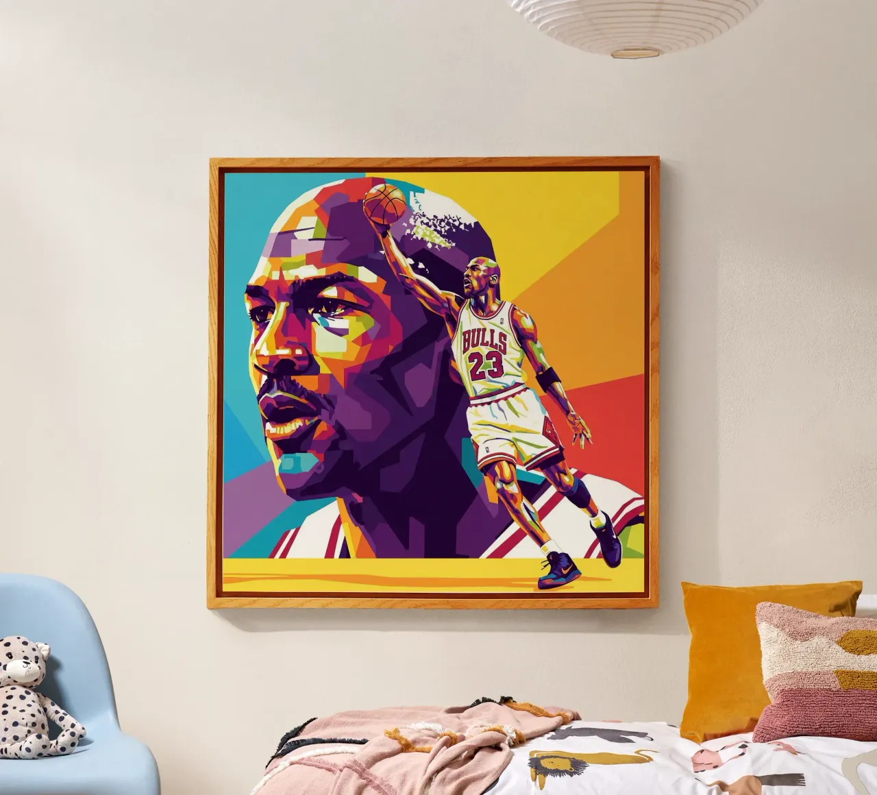 Michael Jordan in WPAP art style plexiglass da Hantamrata
