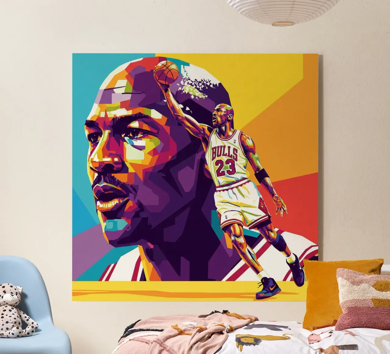 Michael Jordan in WPAP art style plexiglass da Hantamrata