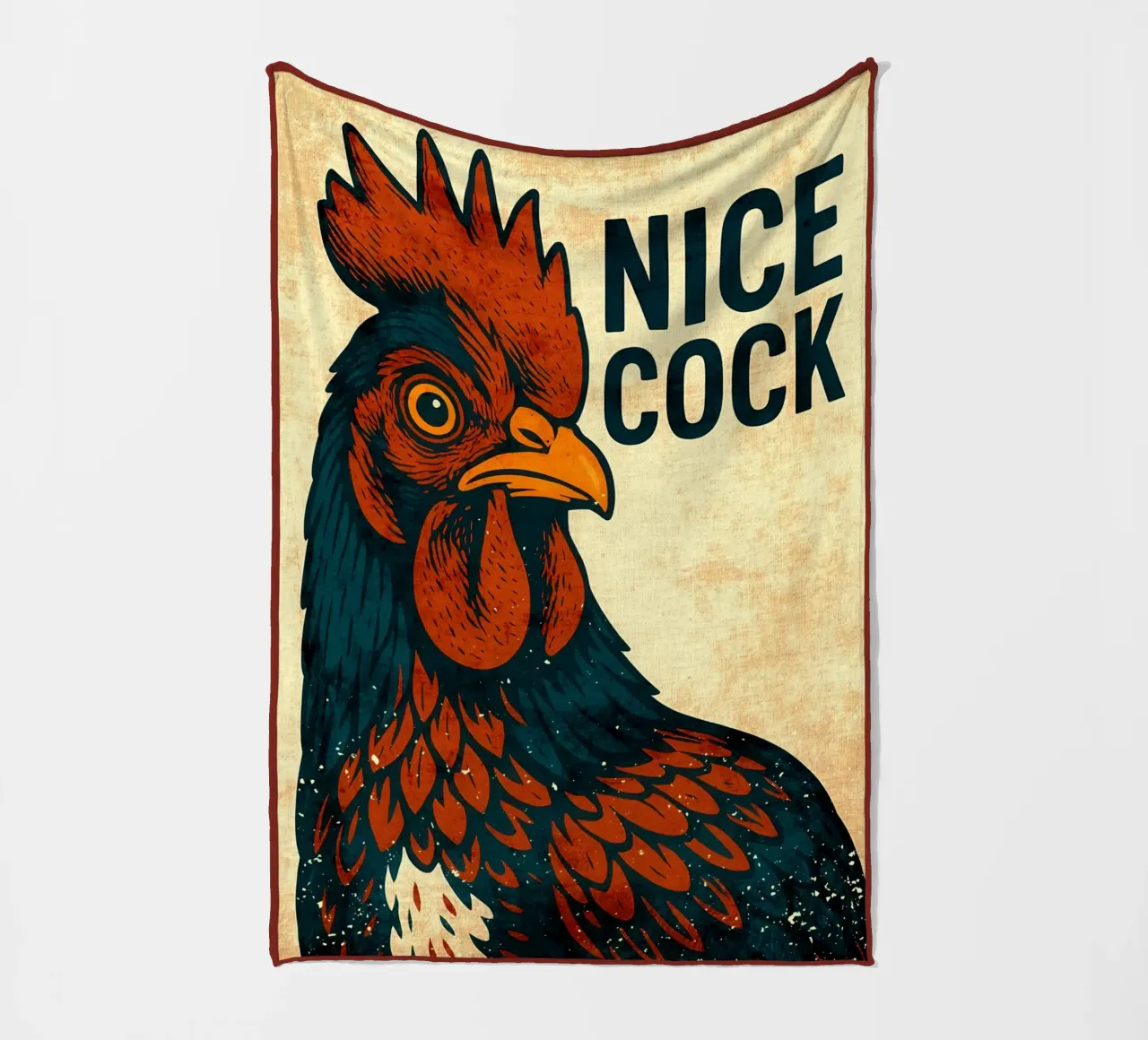 Netter Hahn Hahn Badezimmer Illustration Fleecedecke von Drew Studio