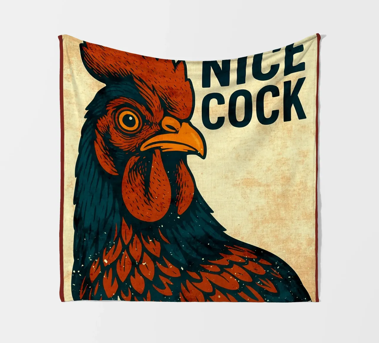 Netter Hahn Hahn Badezimmer Illustration Fleecedecke von Drew Studio