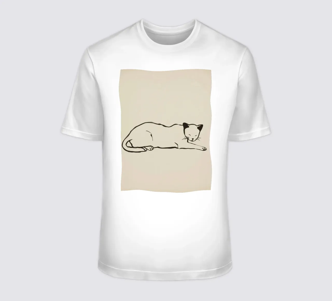 Gatto rilassato che riposa comodamente con gli occhi chiusi t-shirt da DesignDoodle