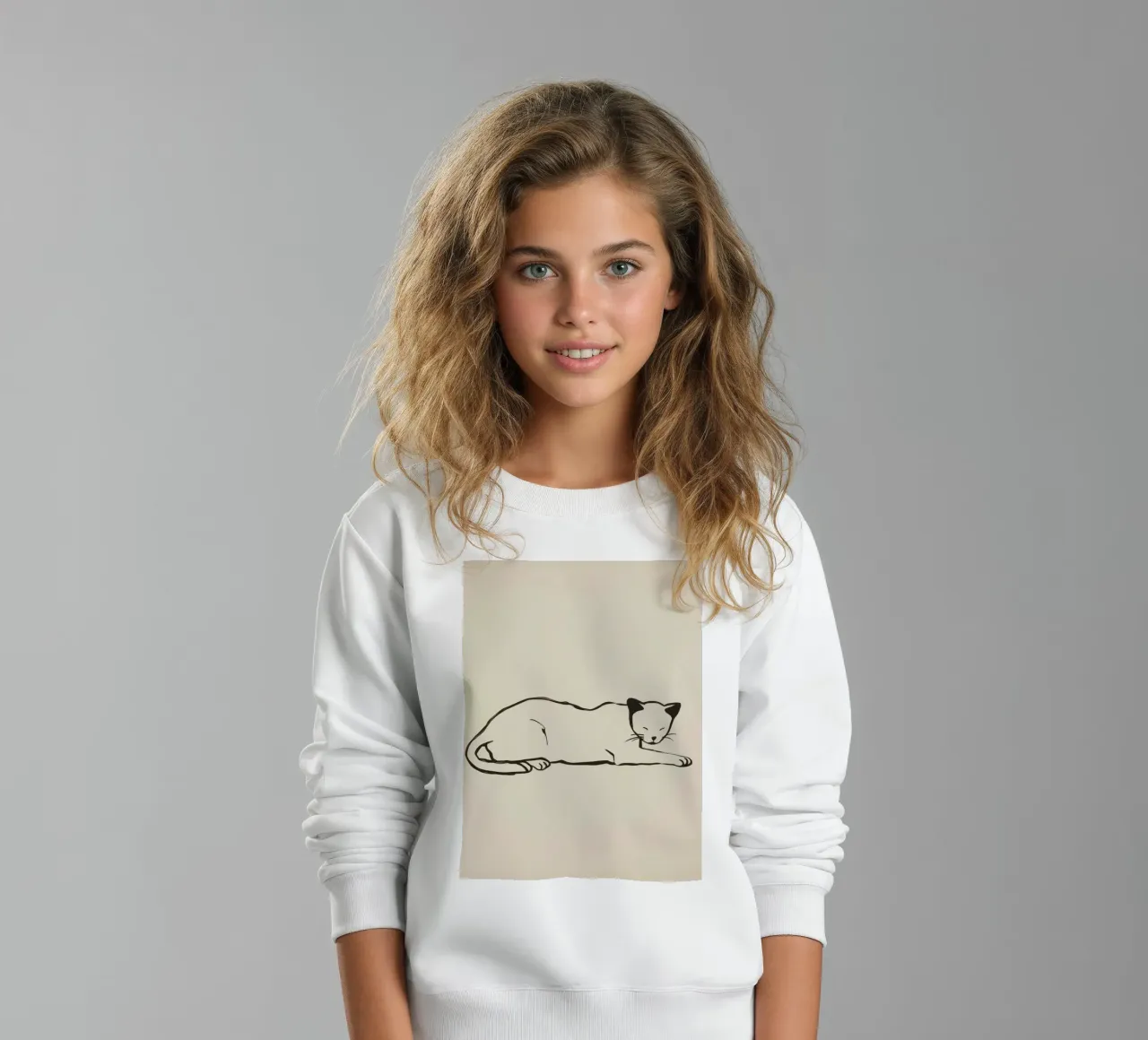 Gatto rilassato che riposa comodamente con gli occhi chiusi felpa bambino da DesignDoodle