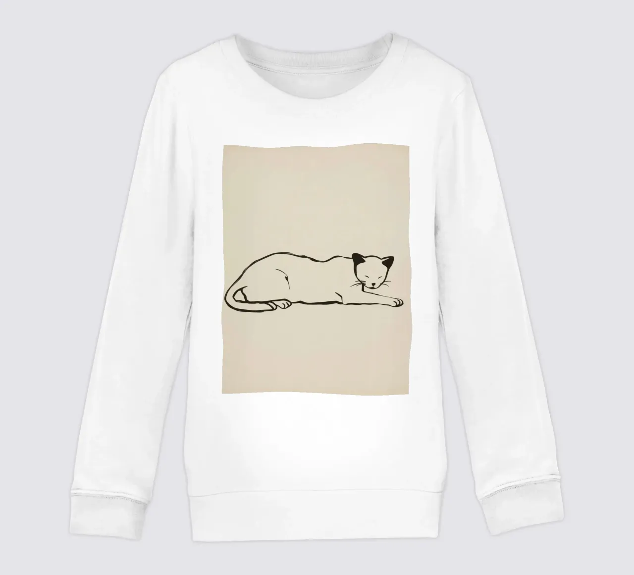 Gatto rilassato che riposa comodamente con gli occhi chiusi felpa bambino da DesignDoodle