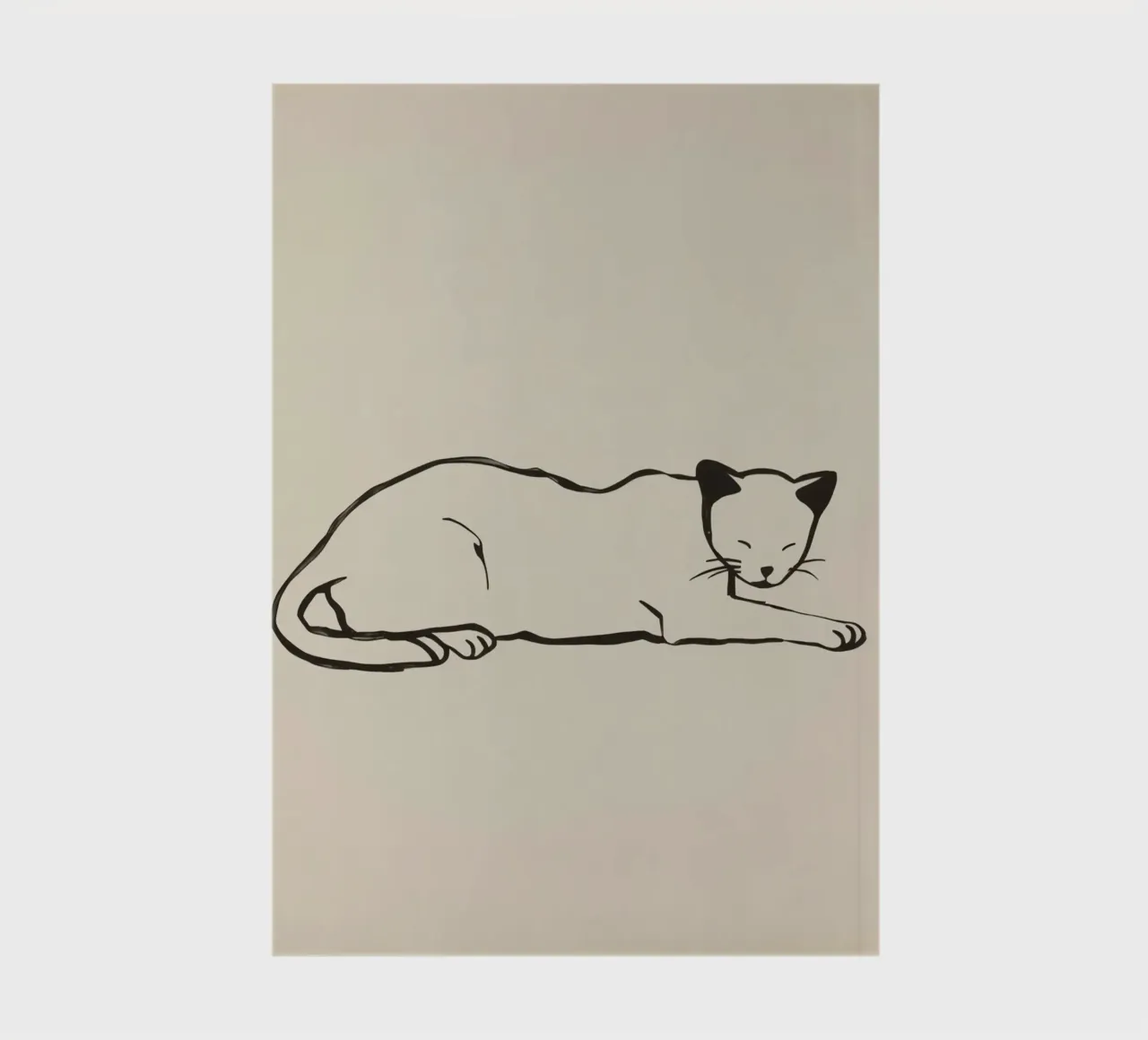 Relaxed cat resting comfortably with eyes closed notebook by DesignDoodle