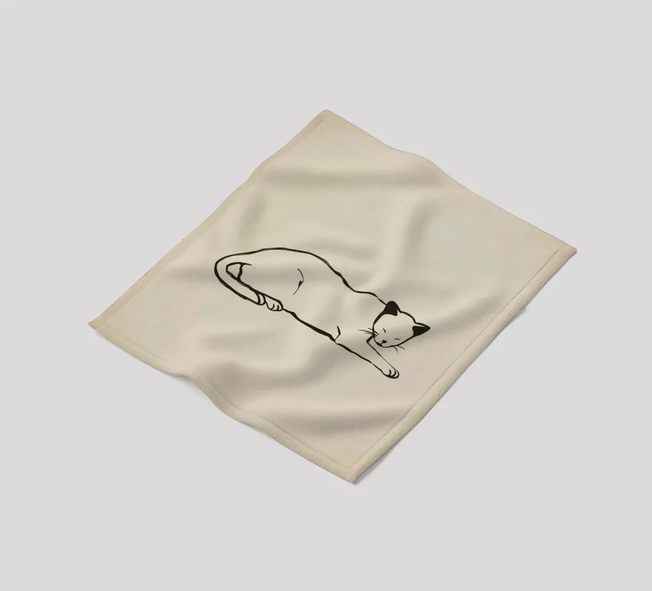 Gatto rilassato che riposa comodamente con gli occhi chiusi coperta in pile da DesignDoodle