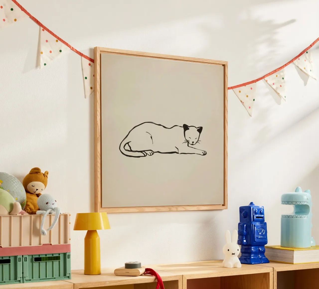 Gato relajado descansando cómodamente con los ojos cerrados metacrilato de DesignDoodle