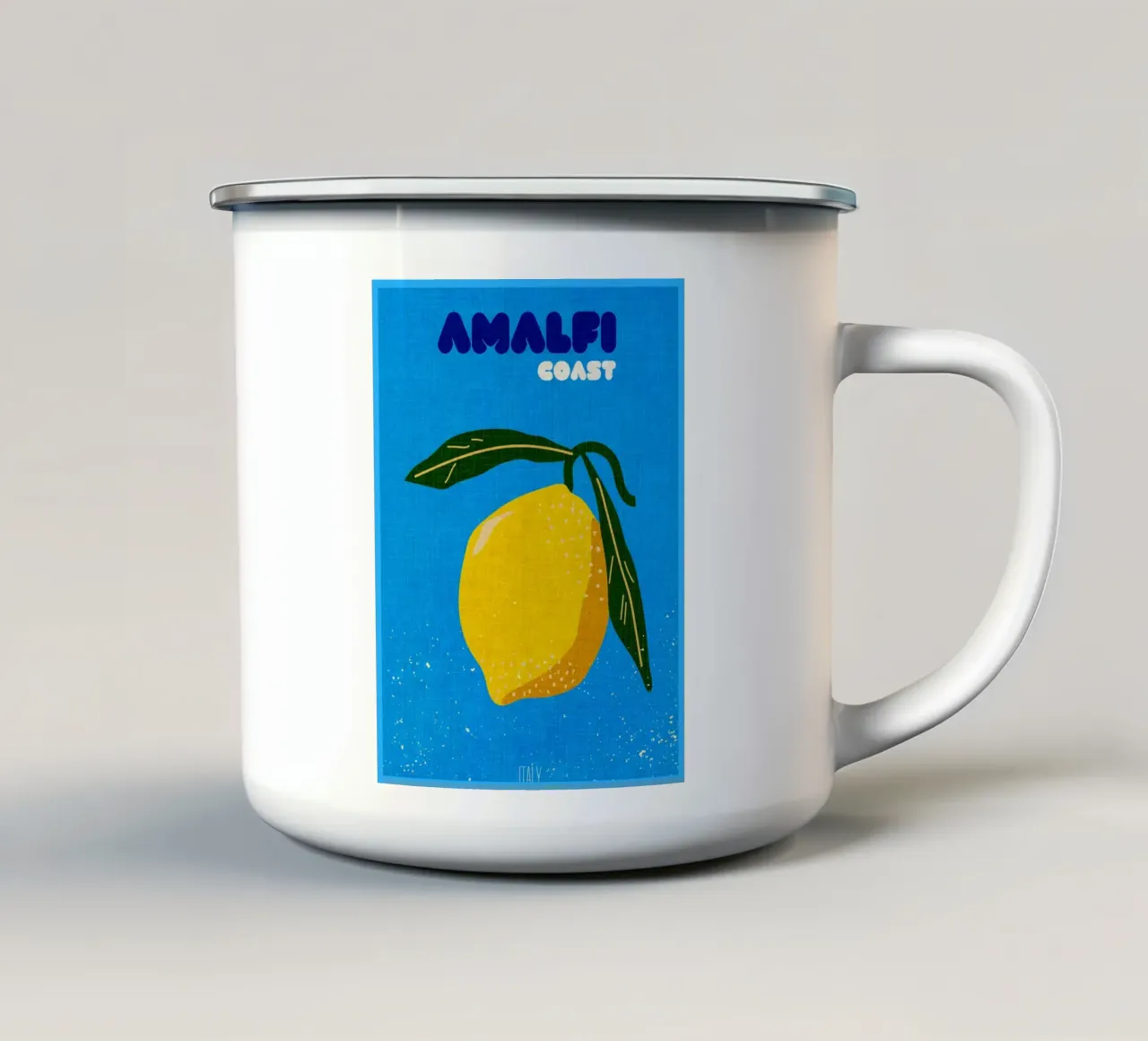 Amalfiküste Zitrone Emaille Tasse von Drew Studio