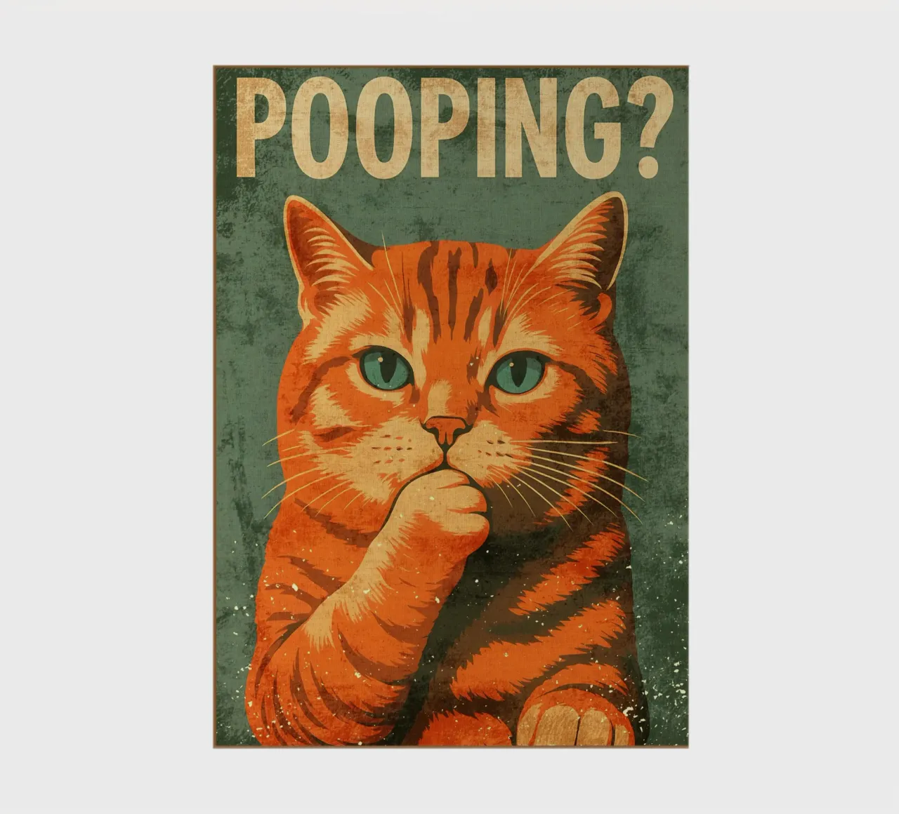 Contemplative Cat Pooping notebook by Drew Studio
