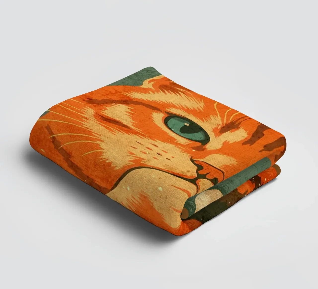 Contemplative Cat Pooping towel by Drew Studio