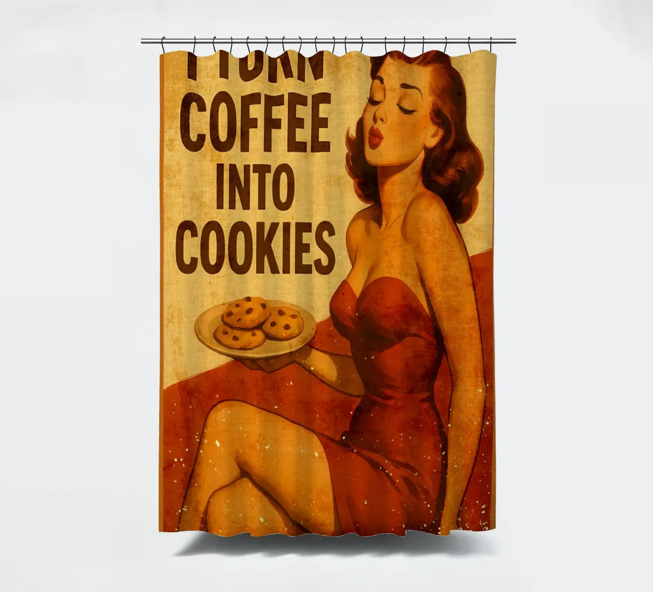 Arte retrò dal caffè ai biscotti tenda da doccia da Drew Studio