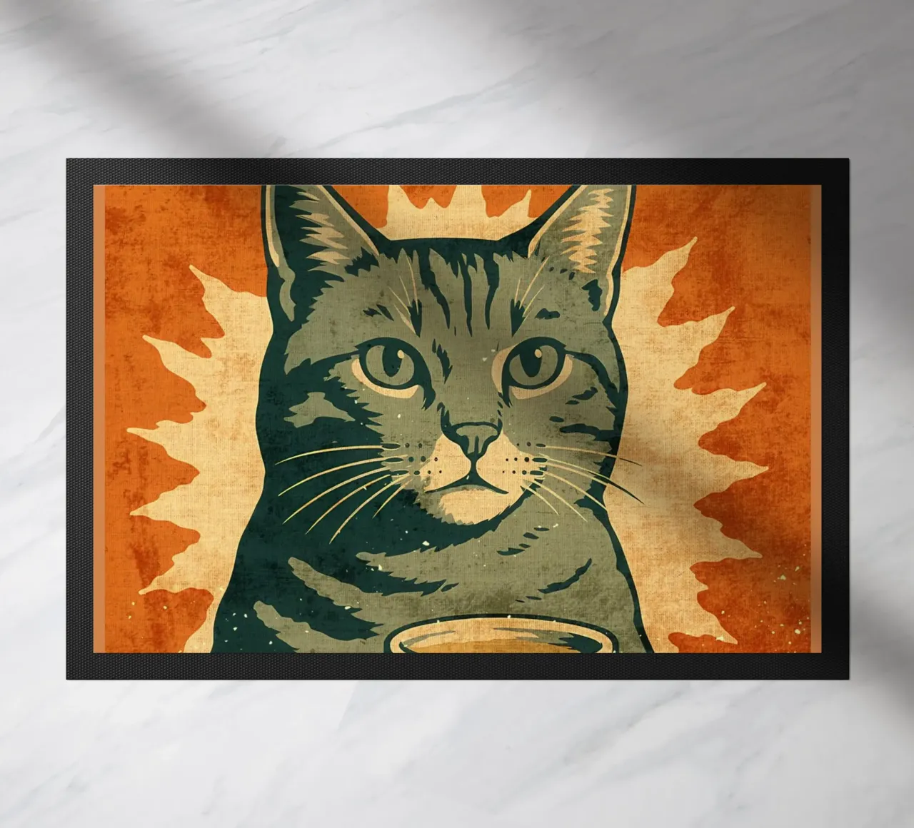 Gatto con caffè - Messaggio di speranza per la toilette zerbino da Drew Studio