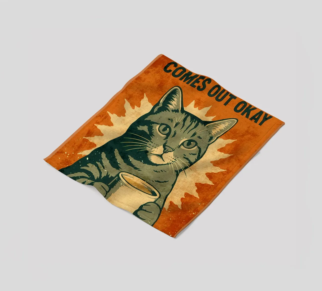 Gatto con caffè - Messaggio di speranza per la toilette coperta in pile da Drew Studio