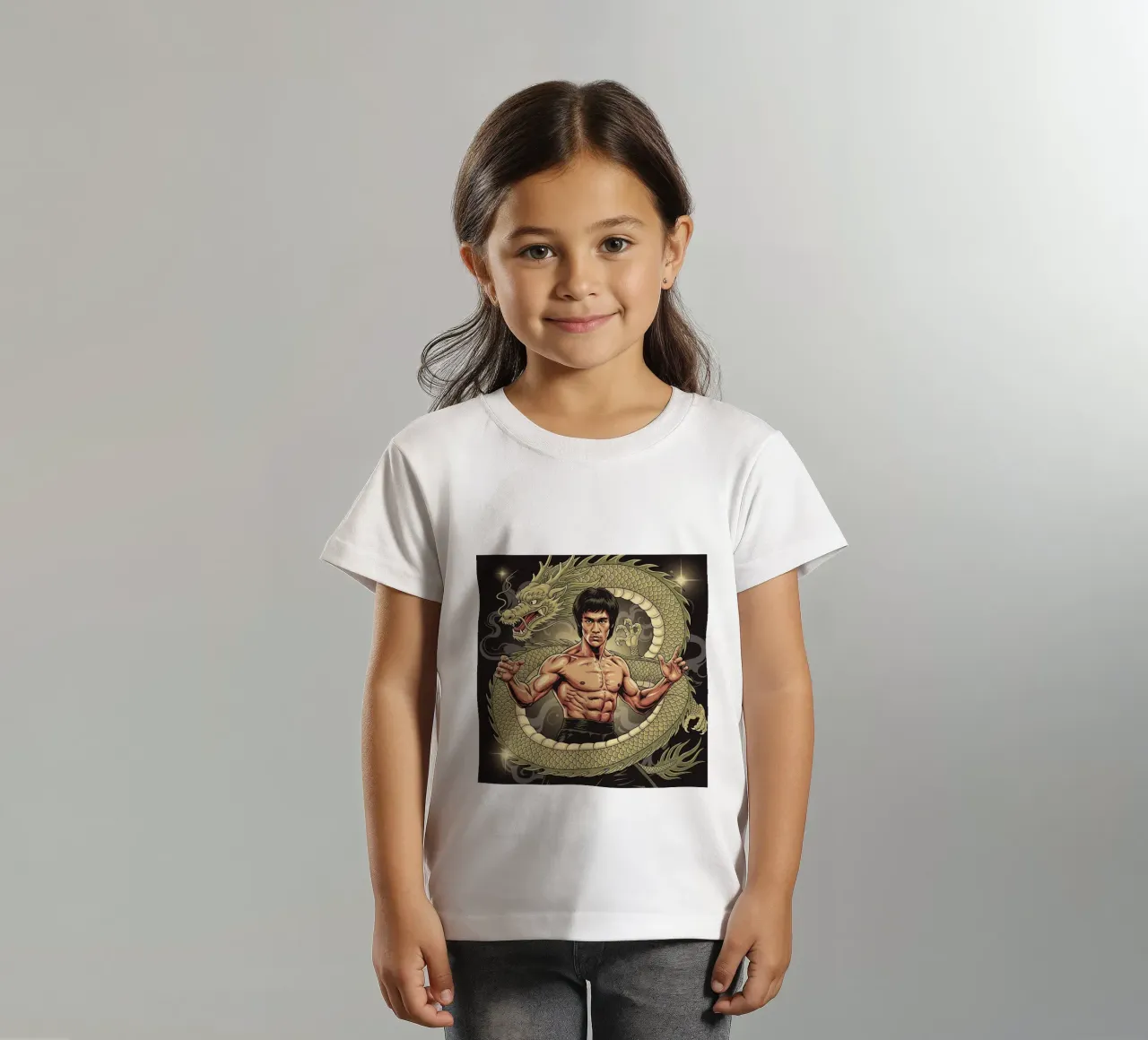 Bruce Lee art kids t-shirt by Lembayung art