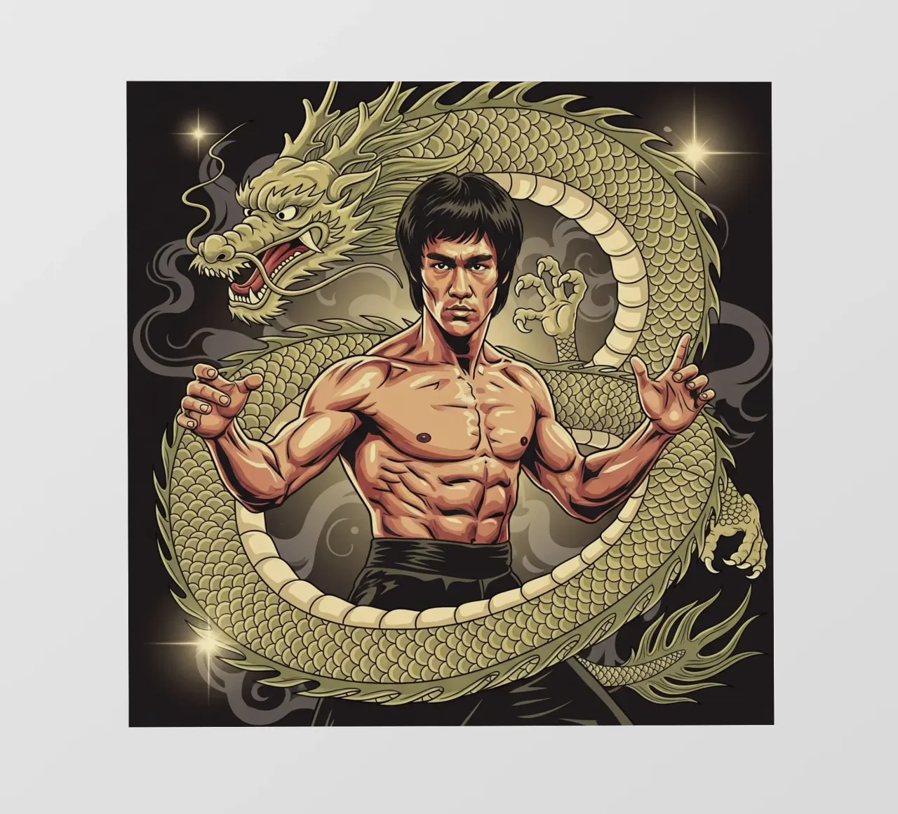 Bruce Lee art backlit film by Lembayung art