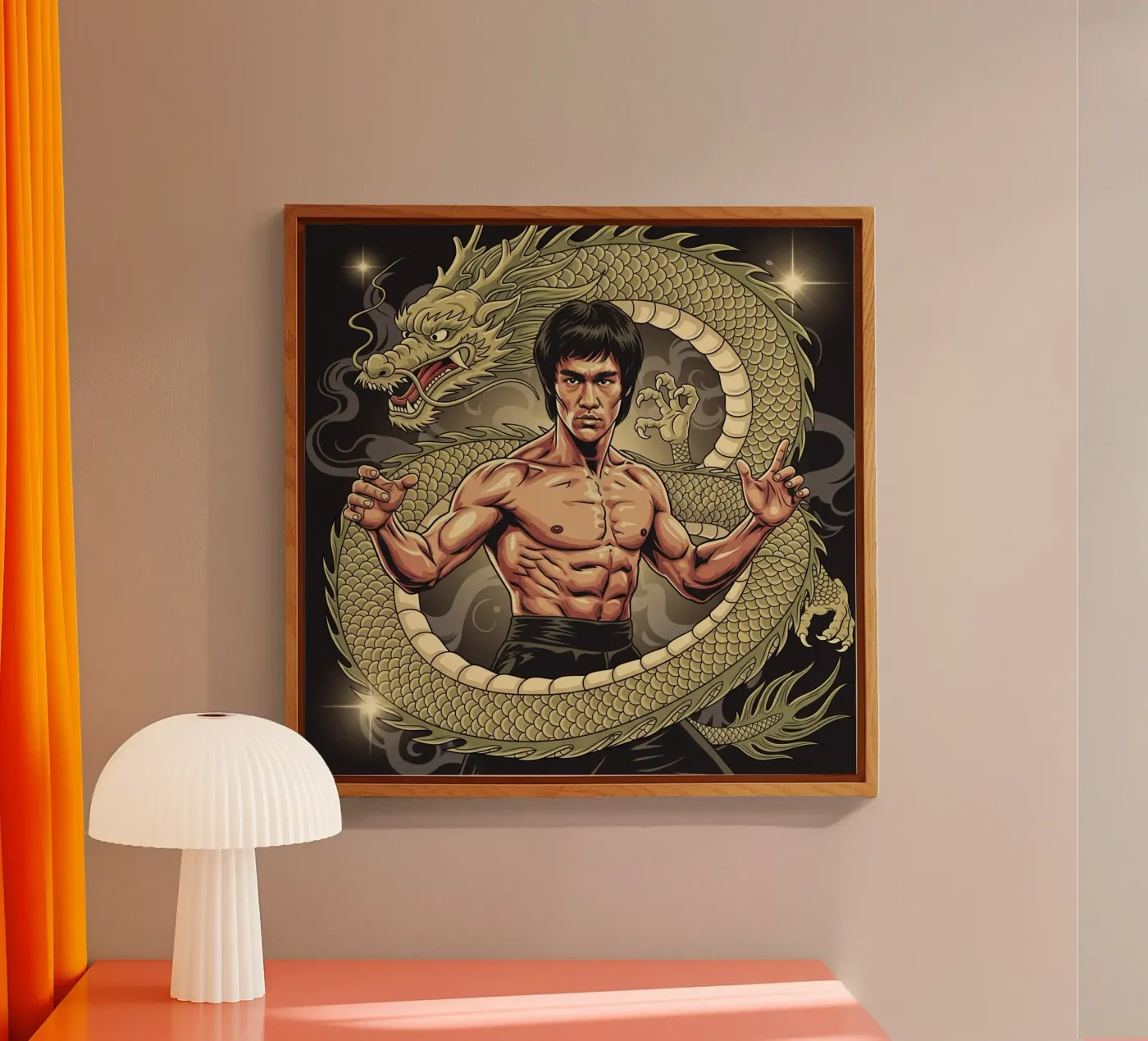 Bruce Lee art acryl van Lembayung art