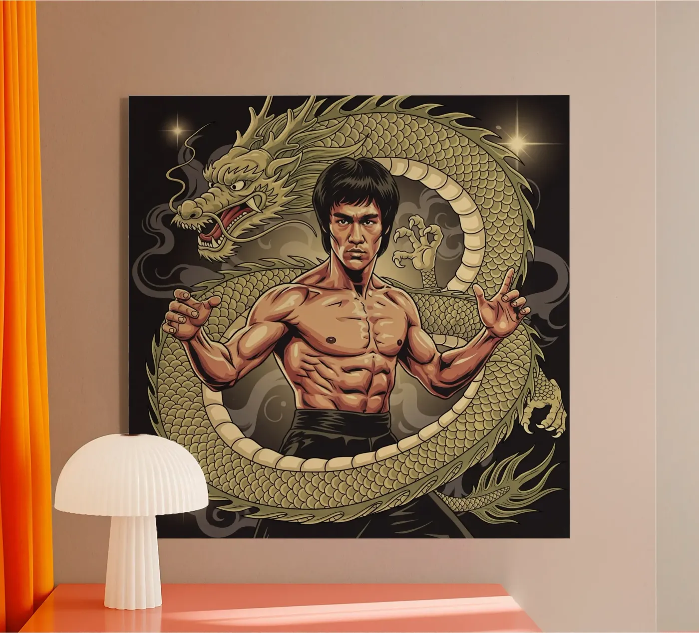 Bruce Lee art acryl van Lembayung art