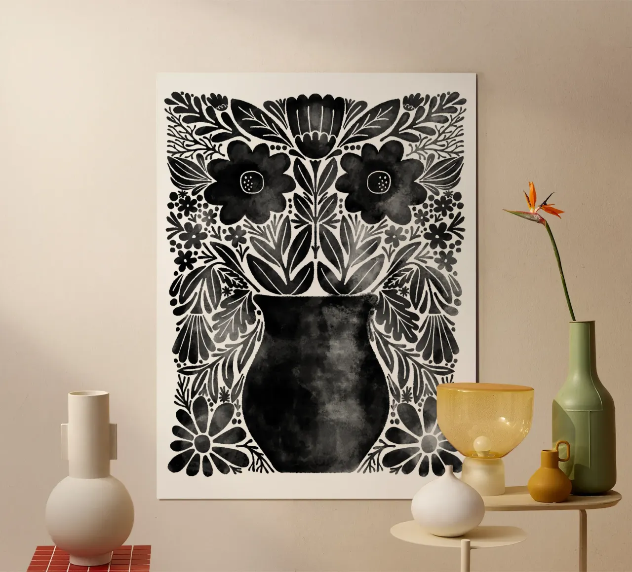 Vaso di fiori poster con telaio in legno da Matthew Taylor Wilson