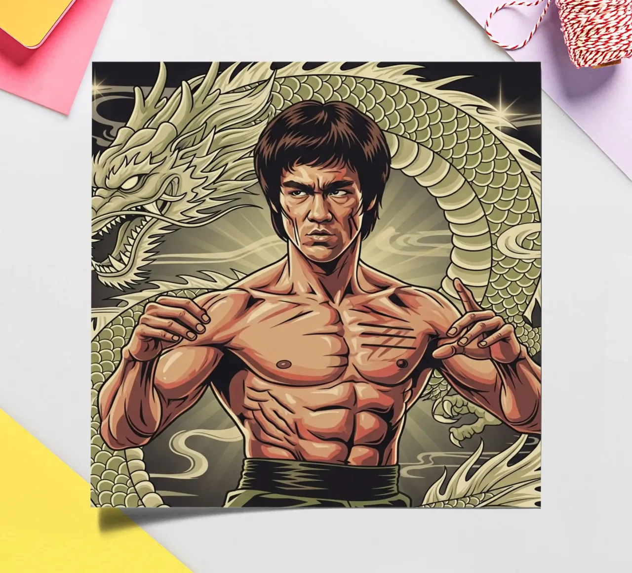 Bruce Lee the Legend of martial art foglio adesivo da Lembayung art