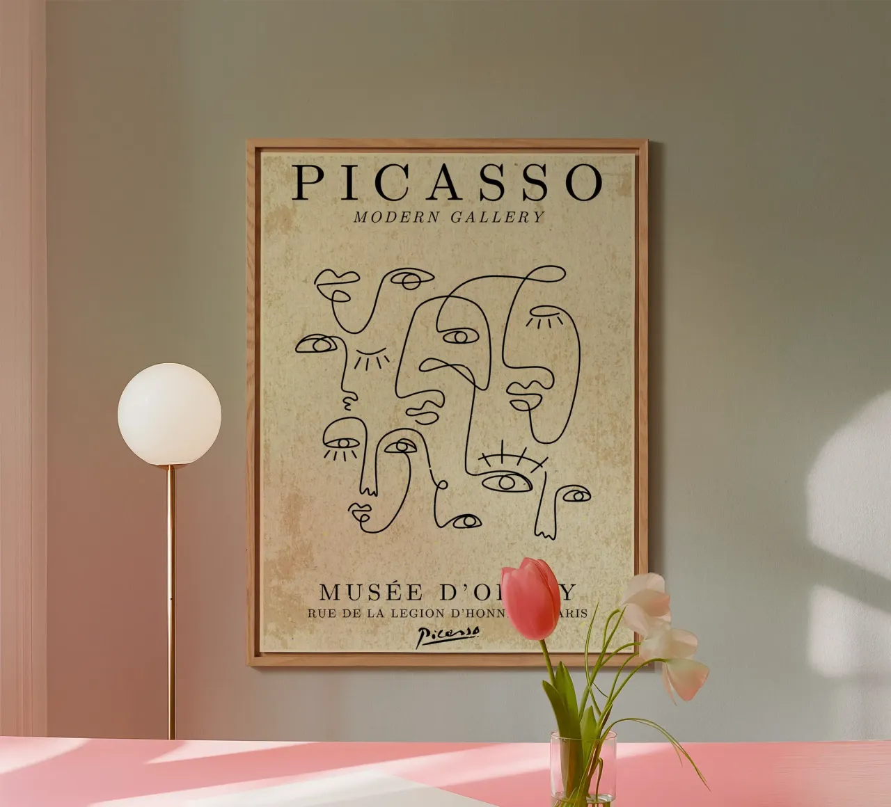 Picasso Line Art Faces alluminio dibond da Andrew S Morrison