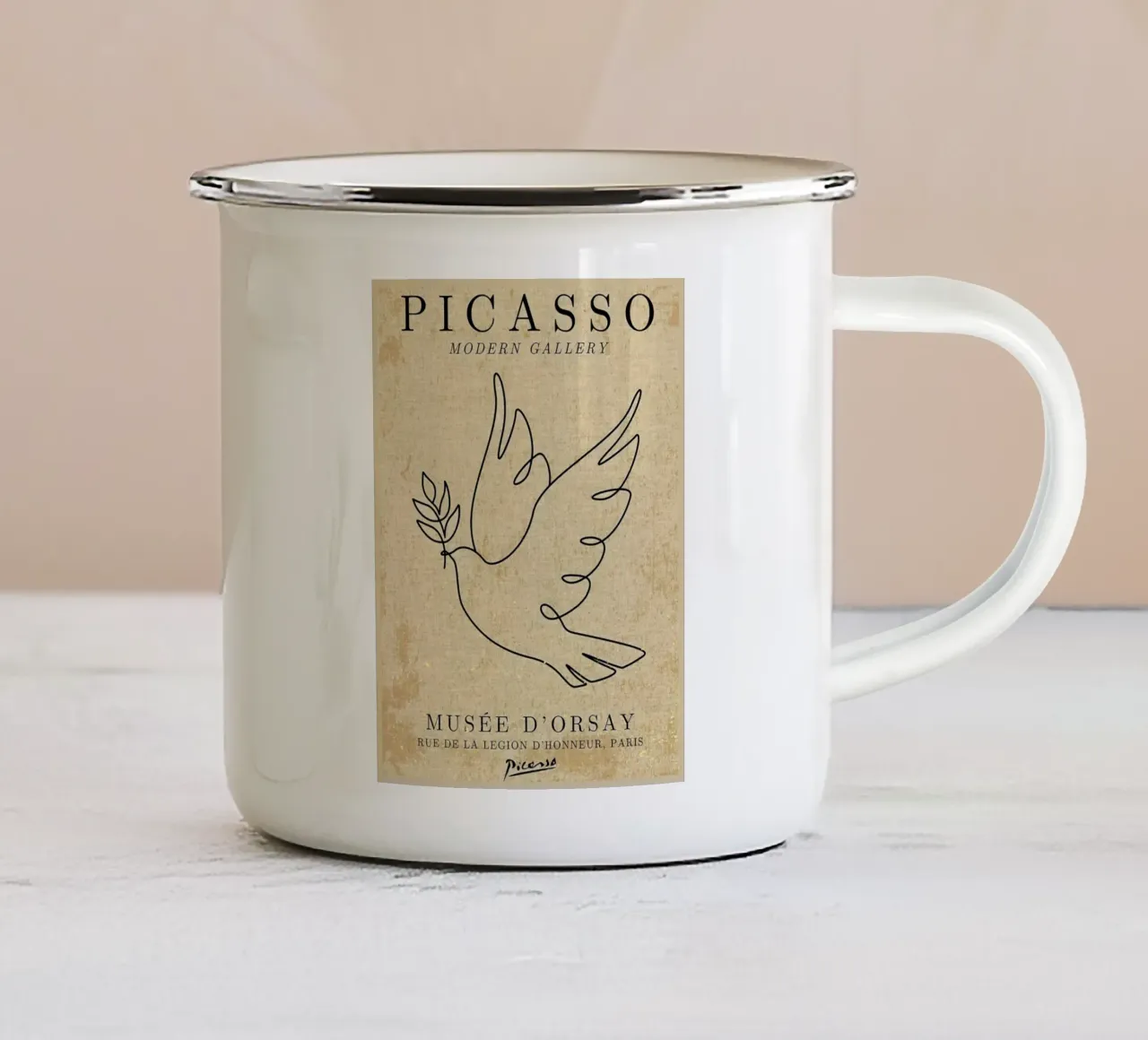Picasso Dove Print tazza in smalto da Andrew S Morrison