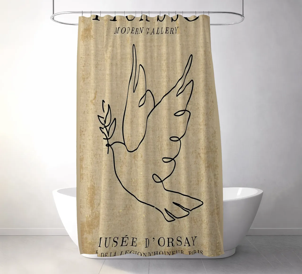Picasso Dove Print tenda da doccia da Andrew S Morrison