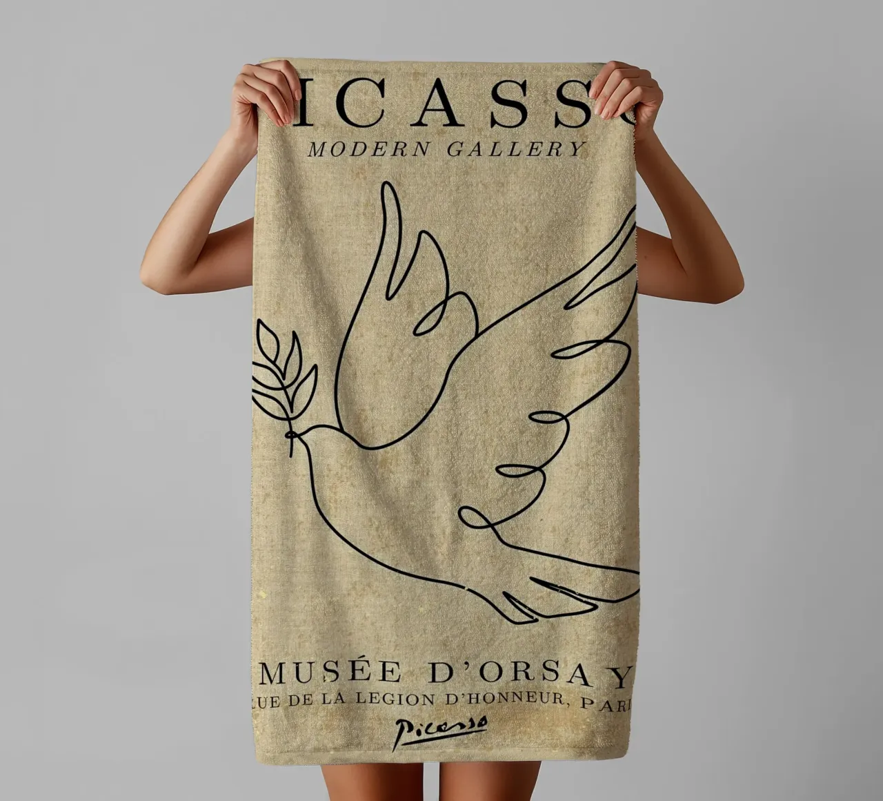 Picasso Dove Print asciugamano da bagno da Andrew S Morrison