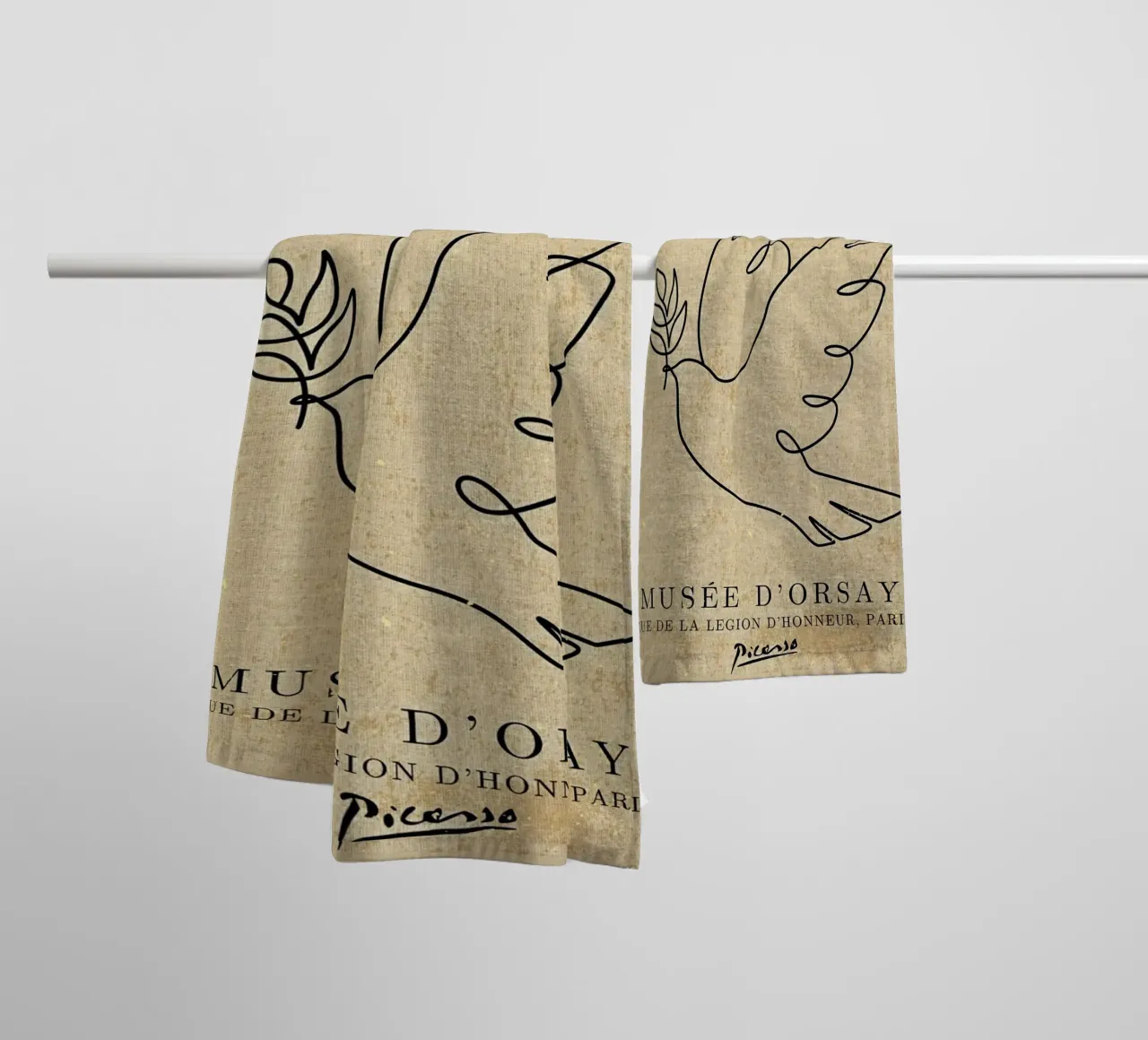 Picasso Dove Print asciugamano da bagno da Andrew S Morrison