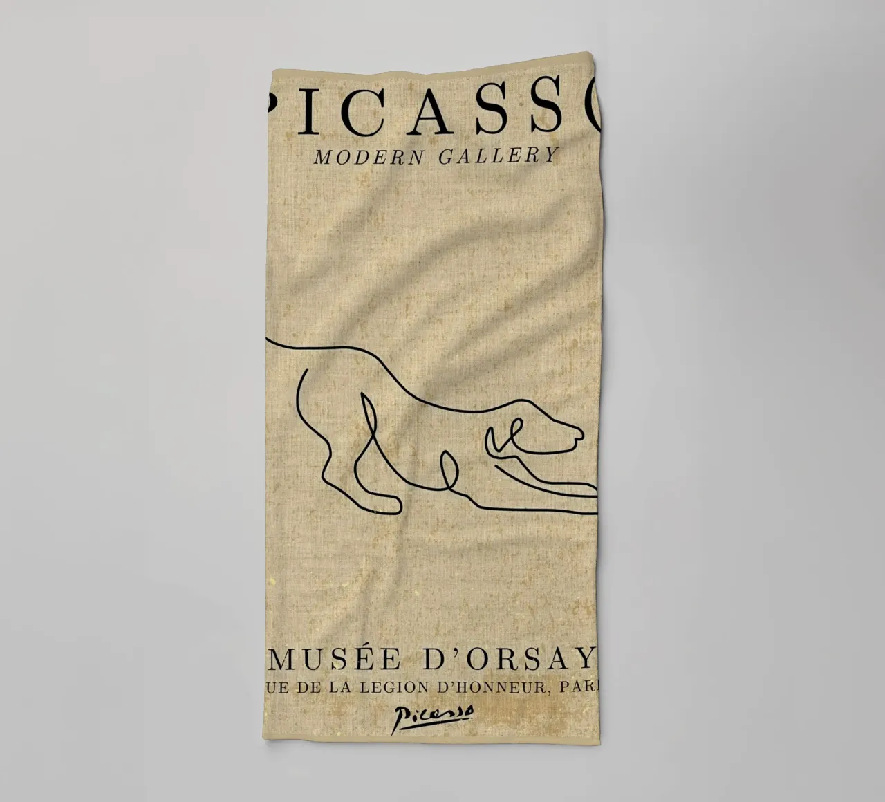 Picasso Dog Line Art asciugamano da bagno da Andrew S Morrison