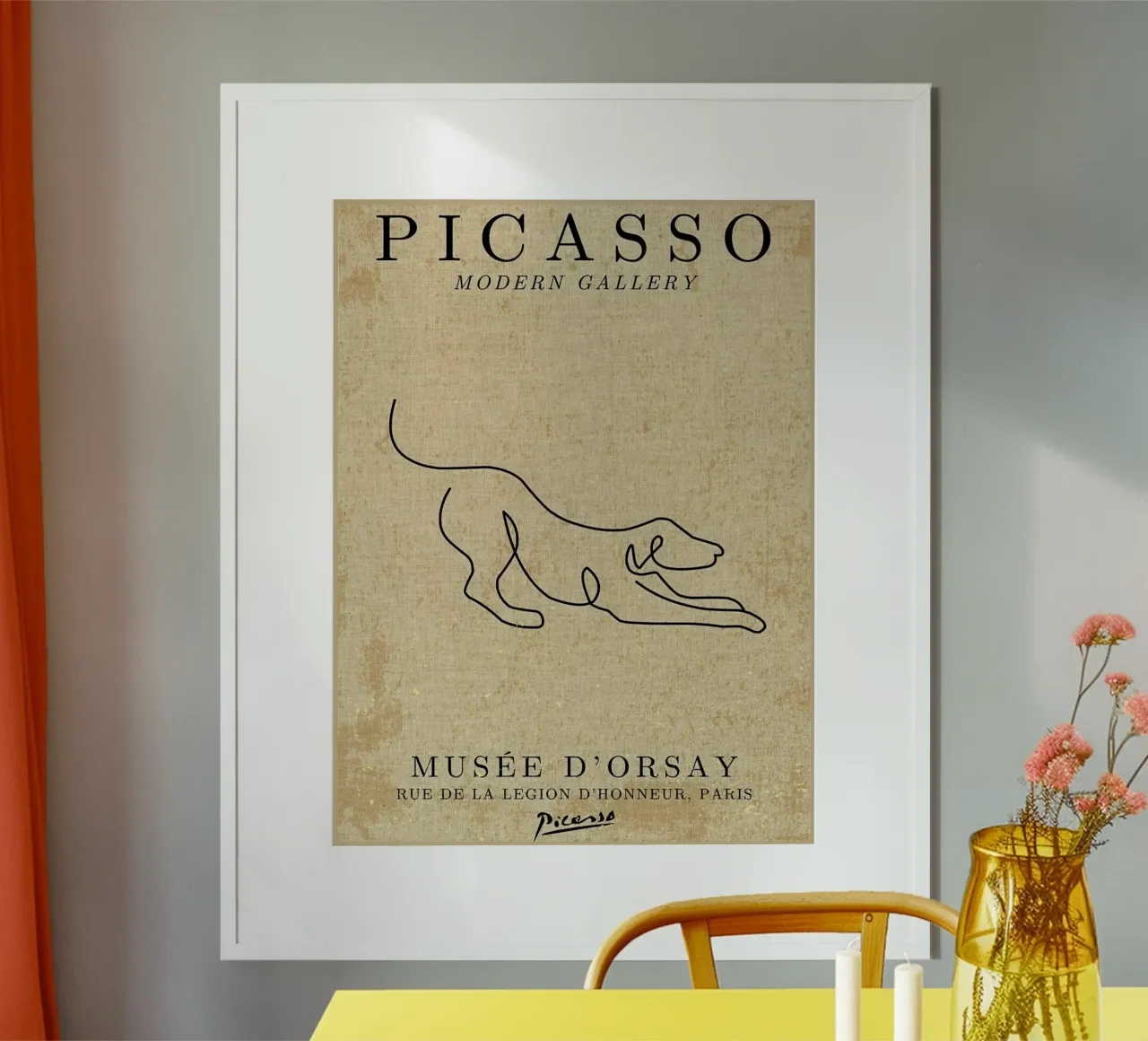 Picasso Dog Line Art carta hahnemühle da Andrew S Morrison
