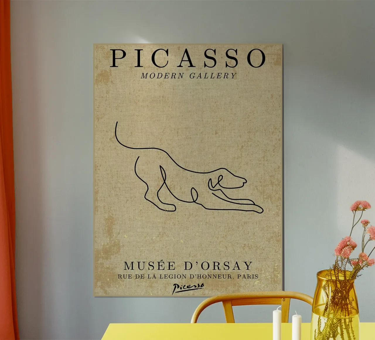 Picasso Dog Line Art carta hahnemühle da Andrew S Morrison