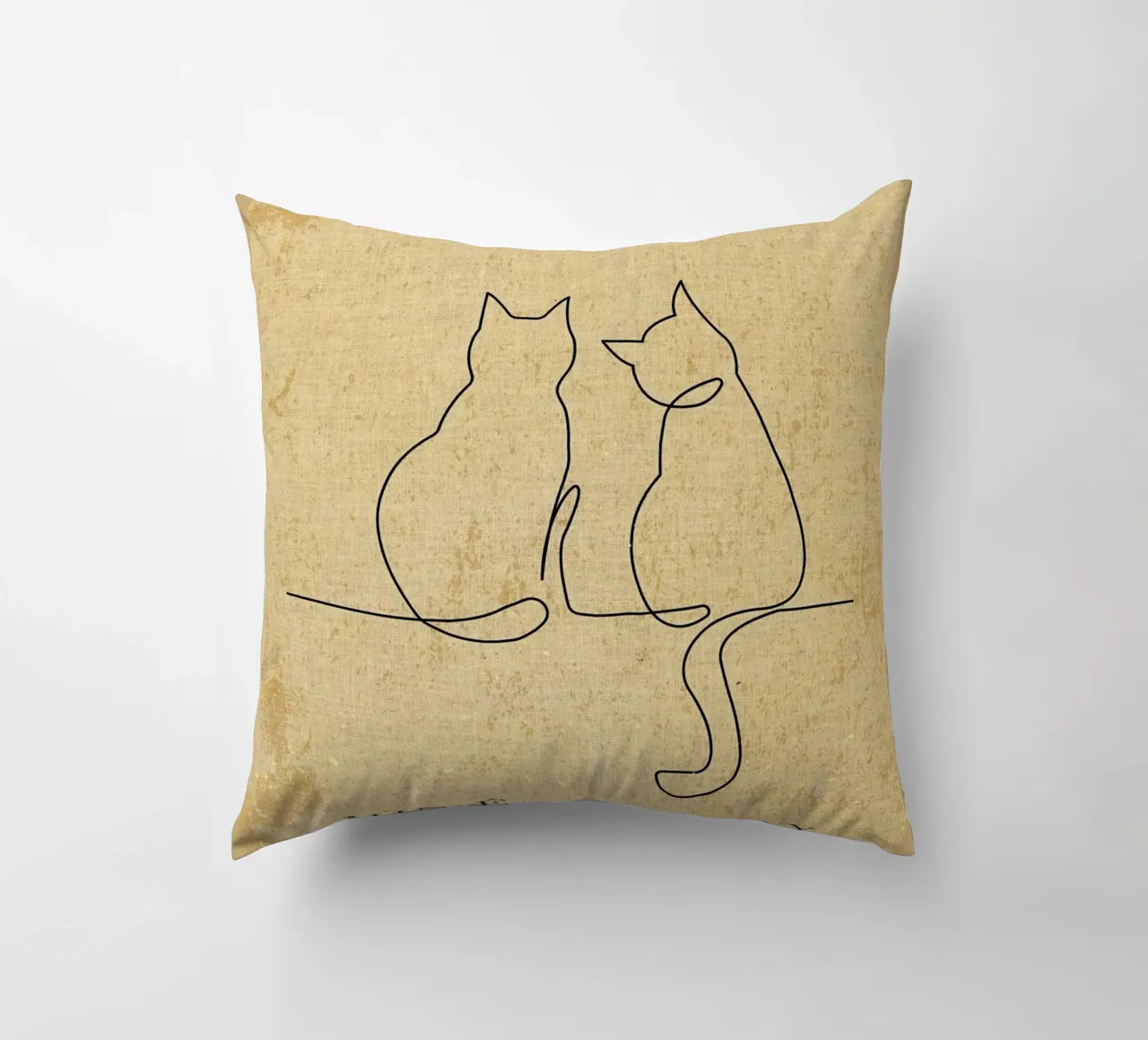 Gatti Picasso Line Art cuscino da Andrew S Morrison