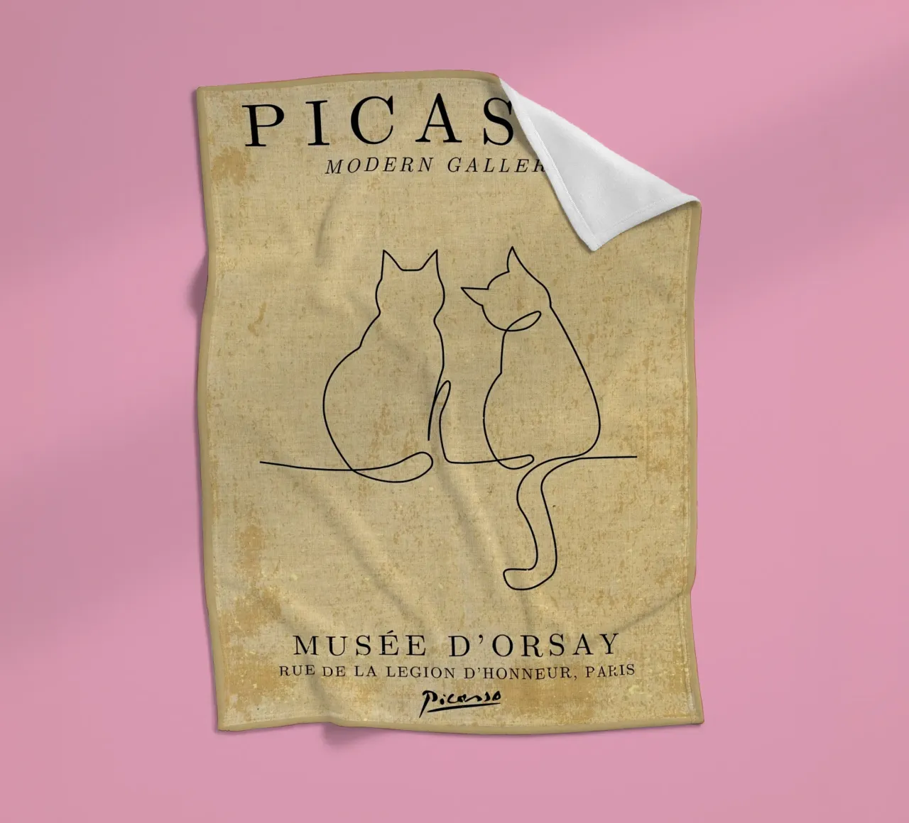 Gatti Picasso Line Art coperta in pile da Andrew S Morrison