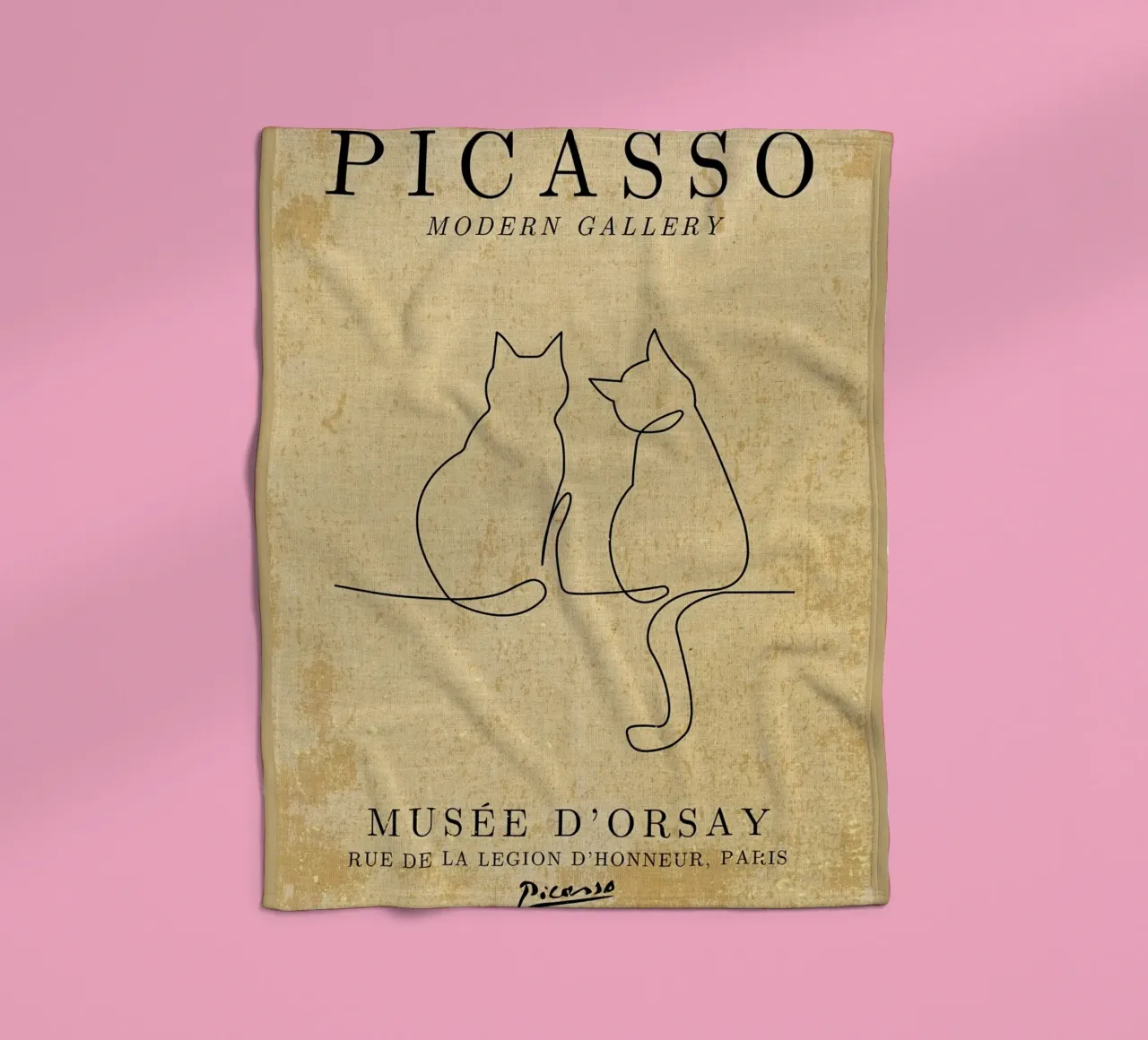 Gatti Picasso Line Art coperta in pile da Andrew S Morrison
