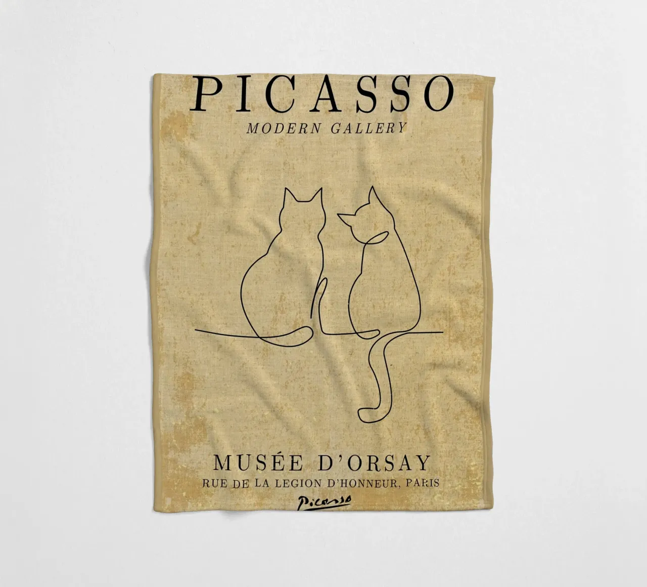 Gatti Picasso Line Art coperta in pile da Andrew S Morrison