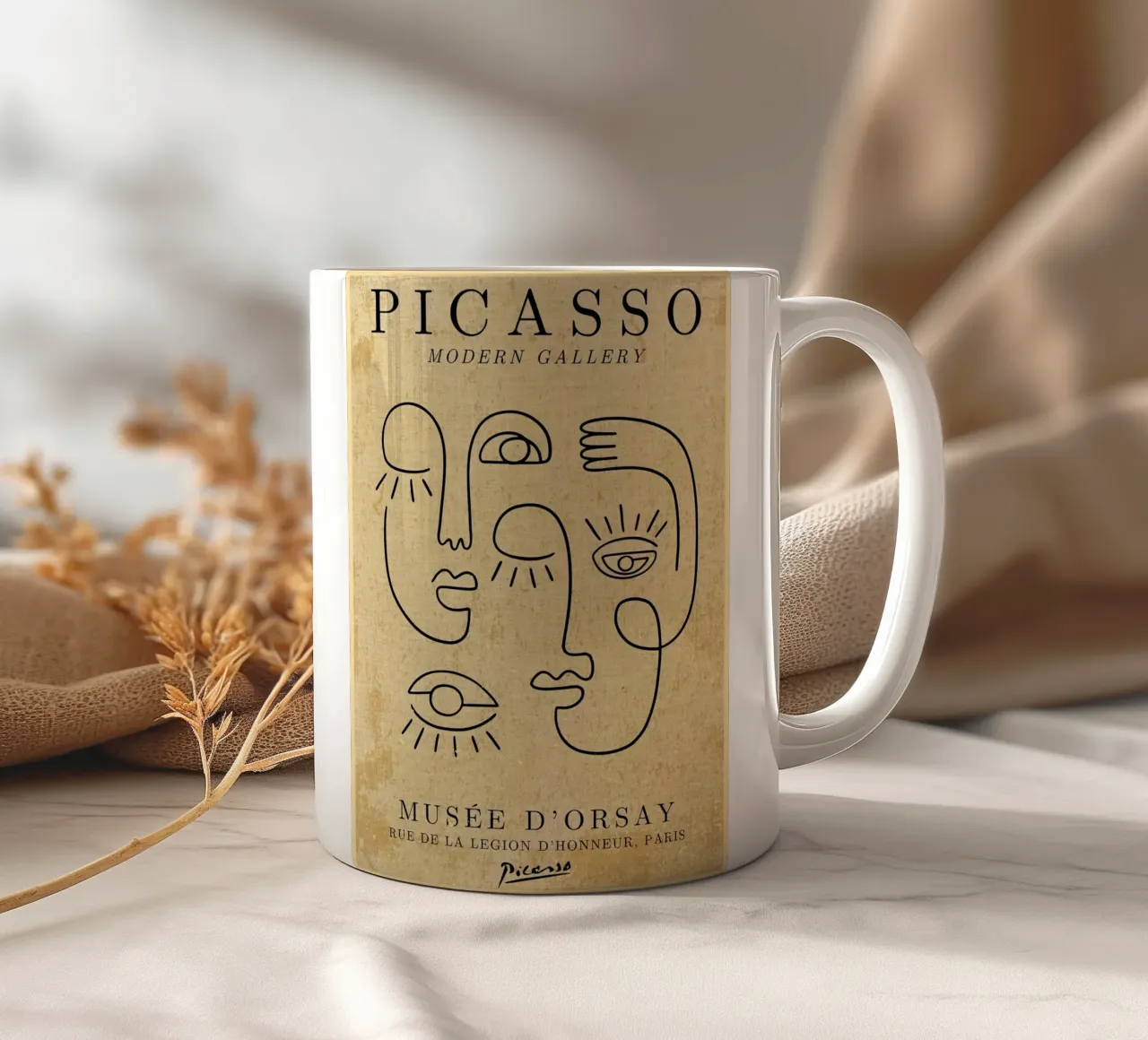 Stampa Volti astratti di Picasso tazza in ceramica da Andrew S Morrison