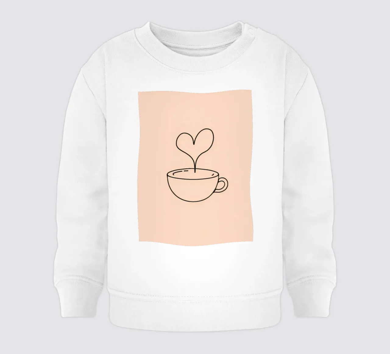Tazza da caffè con vapore a forma di cuore su un semplice disegno pastello felpa neonato da DesignDoodle