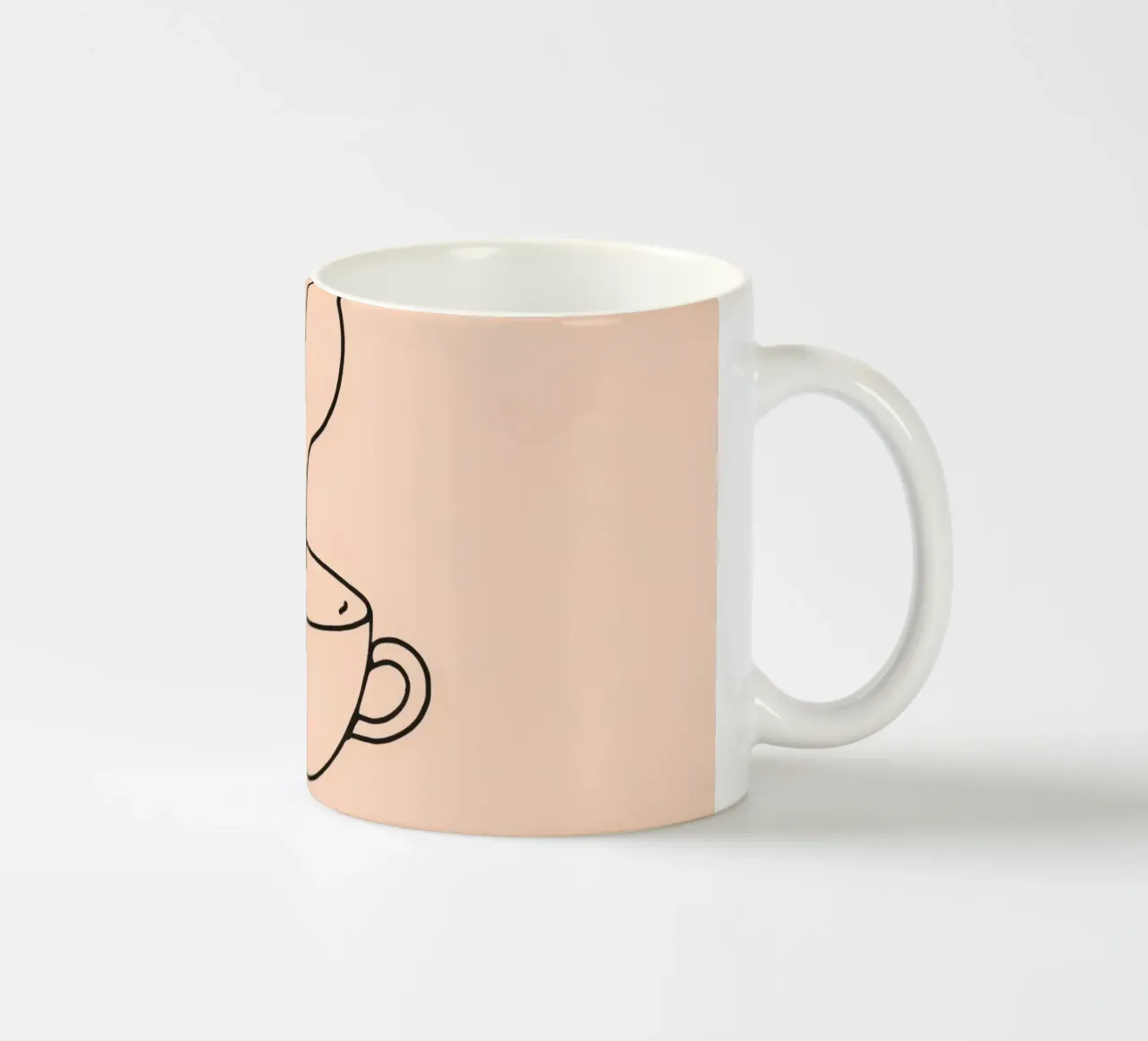Tazza da caffè con vapore a forma di cuore su un semplice disegno pastello tazza in ceramica da DesignDoodle